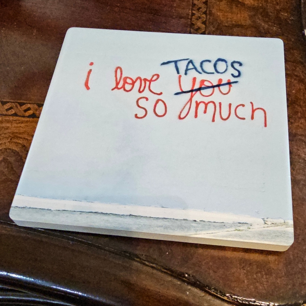South Austin Love Tacos Art Deco Coaster NWOT